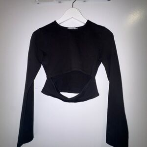 Adults Cutout Long Sleeve Crop Top